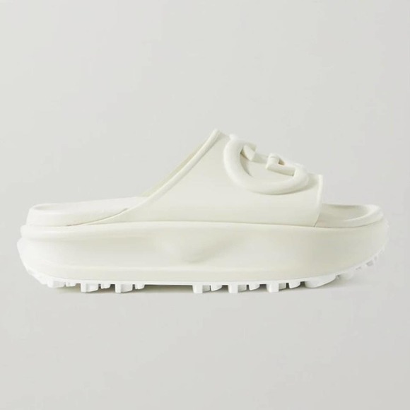 GUCCI Miami GG logo rubber platform slides sandals - Picture 2 of 9